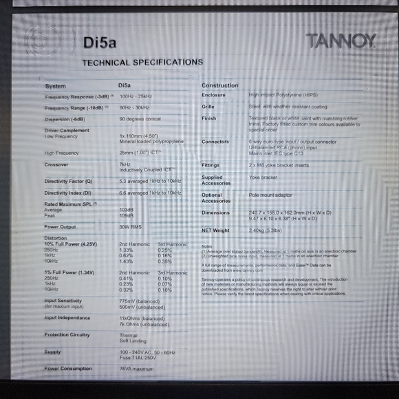 Tannoy Di 5a power speakers - Picture 3 of 3